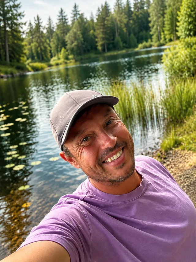 Falko, der Papa hinter RITLOOP, an einem See